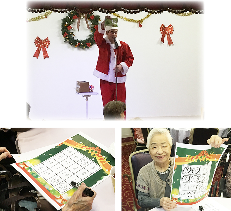 介護型ケアハウス豊泉家桃山台のクリスマス会_ビンゴ大会